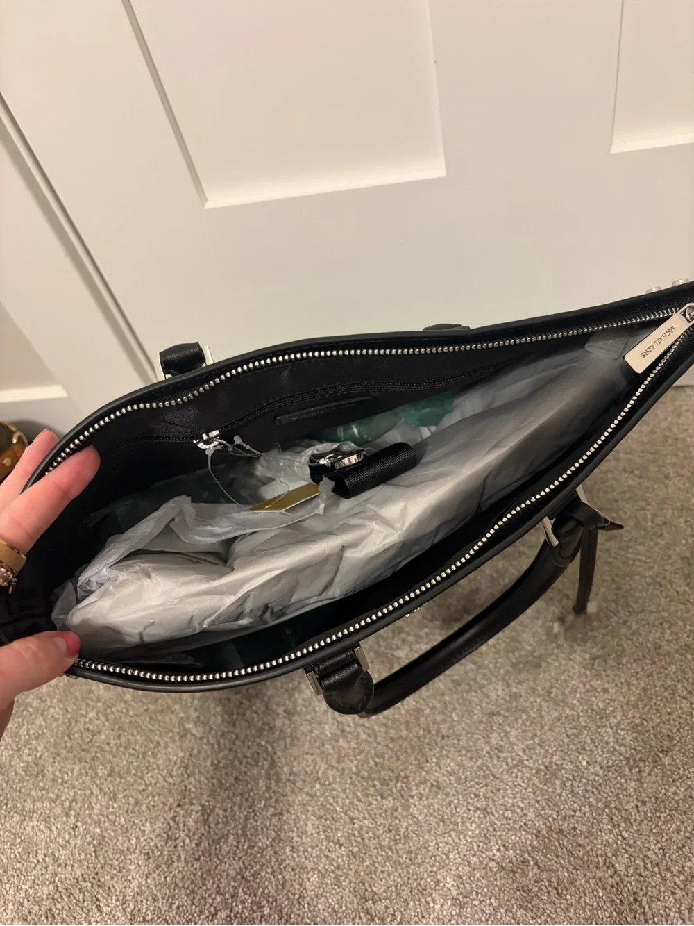 Michael Kors Black and Dark Gray Signature Tote